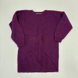 Purple Handmade 3/4 sleeve Mohair Wool Sweater